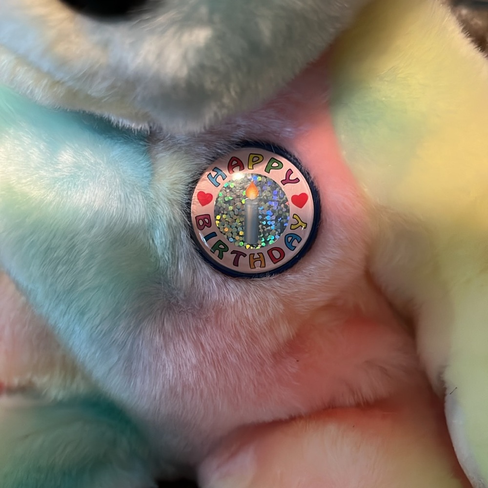 Ty Beanie Buddy BB Bear the birthday bear makes for a great gift pastel colors - Picture 2 of 7